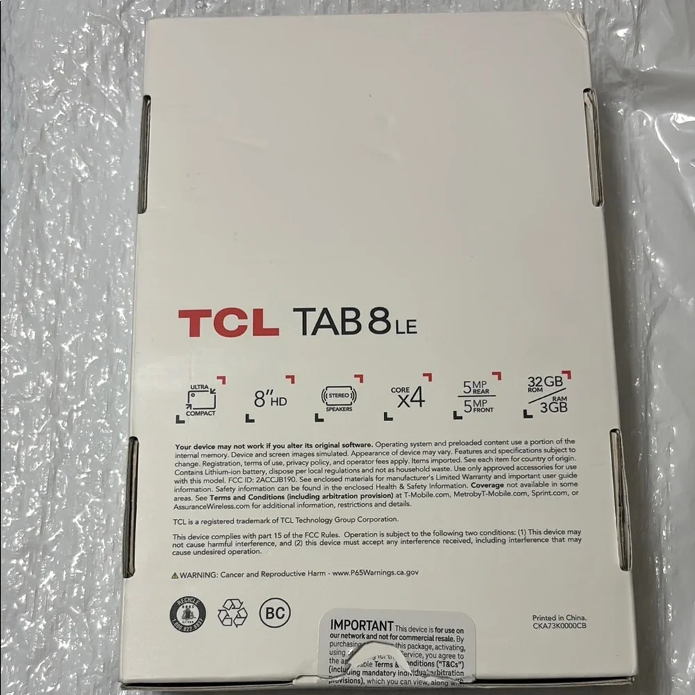 TCL Black Tablet with Vibrant Display and Sleek Design